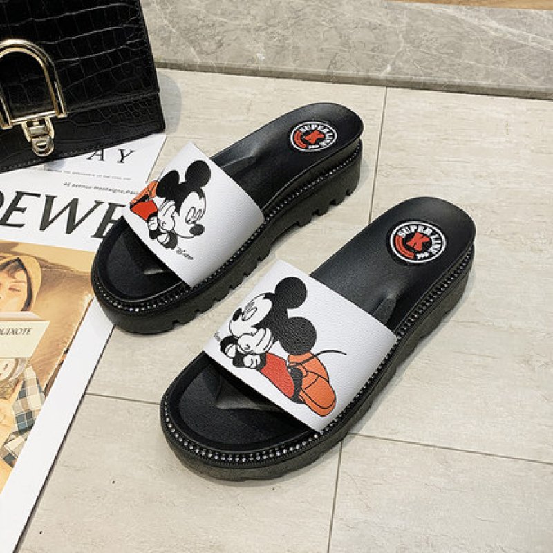 画像4: women's Mickey mouse flatbed sandals  slippers  ミッキーマウスベットフットフラットサンダル ミュール (4)