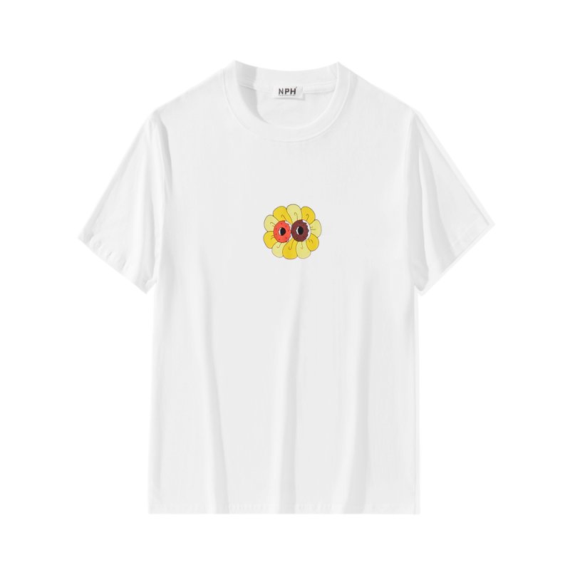 画像4:  donut sunflower Oversize Unisex T-shirt  ドーナツひまわりプリント半袖Tシャツ オーバーサイズ ユニセックス 男女兼用 (4)