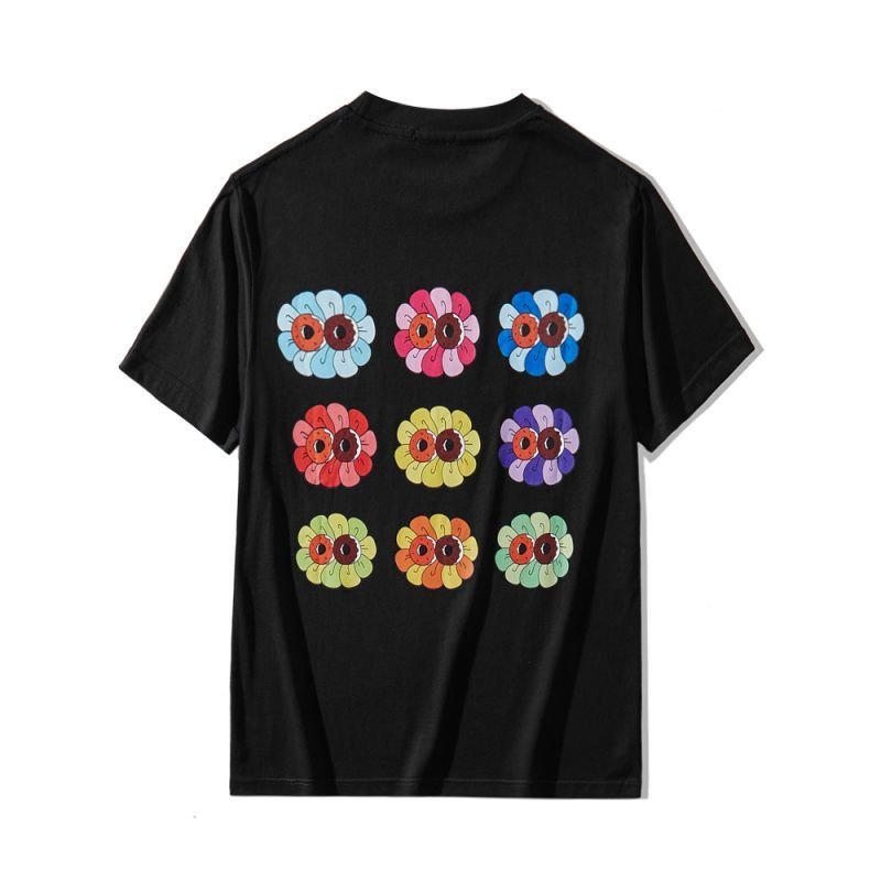 画像2:  donut sunflower Oversize Unisex T-shirt  ドーナツひまわりプリント半袖Tシャツ オーバーサイズ ユニセックス 男女兼用 (2)