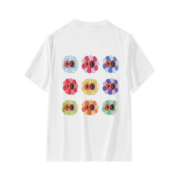 画像1:  donut sunflower Oversize Unisex T-shirt　 ドーナツひまわりプリント半袖Tシャツ オーバーサイズ ユニセックス 男女兼用 (1)