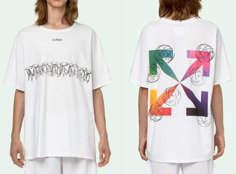 画像5: Alien gradient arrow Oversize Unisex T-shirt  エイリアングラデーションアロープリント半袖Tシャツ オーバーサイズ ユニセックス 男女兼用 (5)