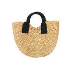 画像1: simple woven straw bag Handbag　  シンプル籠 かごバッグハンドバッグ　 (1)