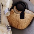画像3: simple woven straw bag Handbag　  シンプル籠 かごバッグハンドバッグ　 (3)
