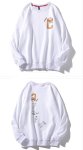 画像10: cat printing long sleeve plus cashmere sweater リバースキャット 猫オーバーサイズ トレーナーユニセックス 男女兼用 (10)