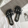 画像4: women's  flat bottom fashion pearl sandals and slippers    フラットボトムパールサンダル スリッパ  ミュール (4)