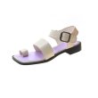 画像2: women's  Roman square head buckle sandals   スクエアヘッドバックルフラットサンダル 　 (2)