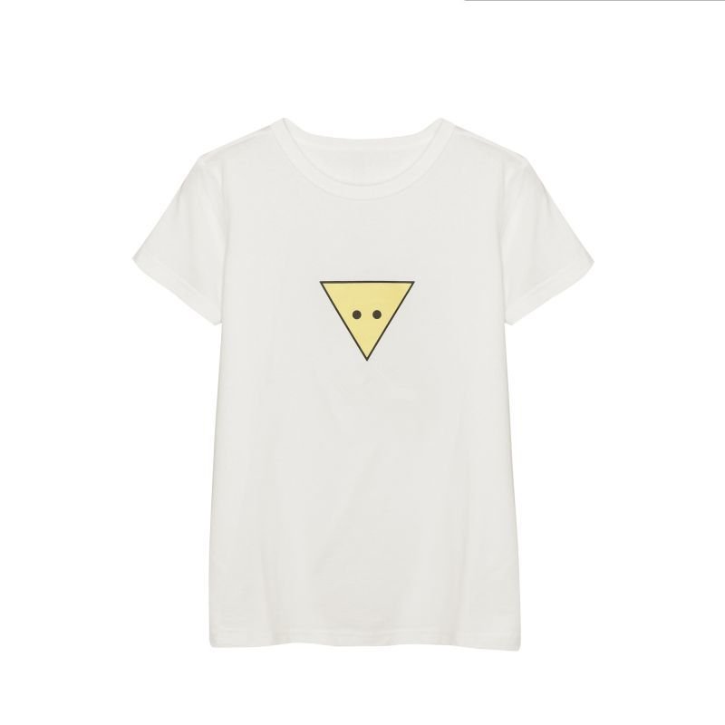画像4: triangle yellow fox printed short-sleeved T-shirt 　　トライアングルイエローフォックスプリント半袖Tシャツ (4)