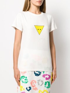 geometric color printed short-sleeved T-shirt 幾何学模様プリント