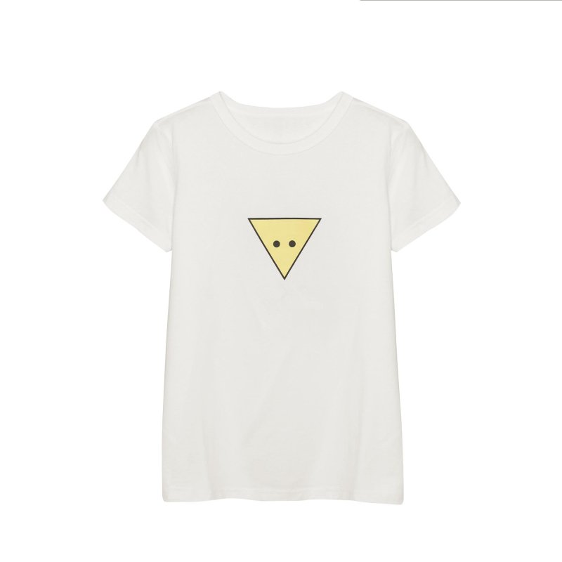 画像7: triangle yellow fox printed short-sleeved T-shirt 　　トライアングルイエローフォックスプリント半袖Tシャツ (7)