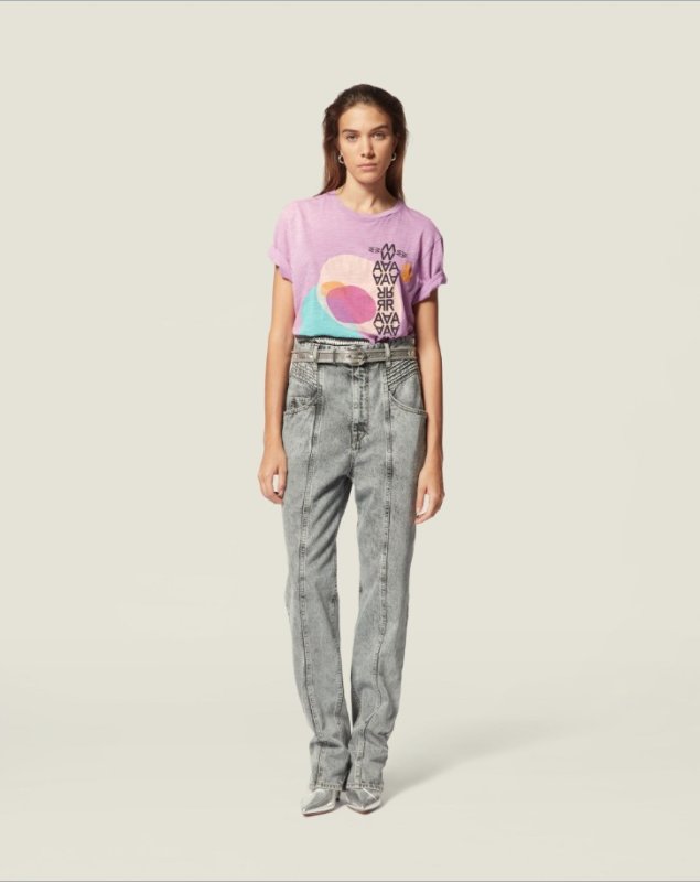 画像8: geometric color printed short-sleeved T-shirt 　　幾何学模様プリント半袖Tシャツ (8)