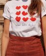 画像2:  love small red lips short-sleeved T-shirt 　　リッププリント半袖Tシャツ (2)