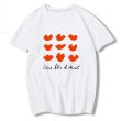 画像1:  love small red lips short-sleeved T-shirt 　　リッププリント半袖Tシャツ (1)