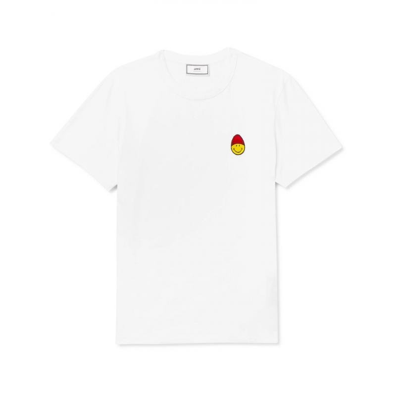 画像3:  smiley embroidered short-sleeved T-shirt  Unisex 　スマイリー刺繍半袖Tシャツ  ユニセックス 男女兼用 (3)