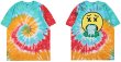 画像3:  NAGRI  Tie-Dye Tshirt Colorful Rainbow Print T-Shirt Smile Face Short Sleeve Shirt 　ナグリ タイダイTシャツカラフルレインボープリントTシャツスマイルフェイス半袖シャツユニセックス 男女兼用 (3)