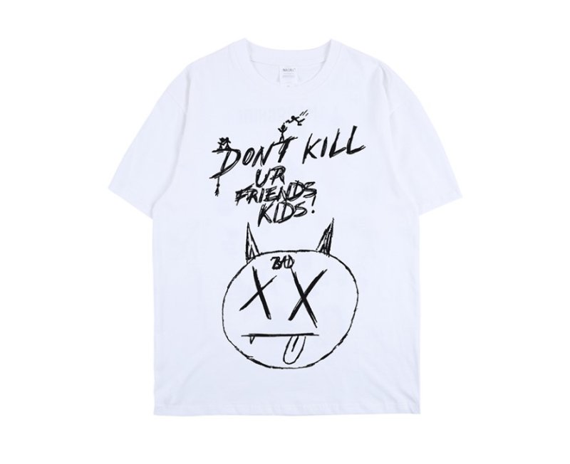 画像2: Revenge XXXTENTATION Don't Kill hand-painted graffiti short-sleeved ghost men and women short-sleeved t-shirt  XXXTENTATION手描き半袖Tシャツ グラフィックレタープリントユニセックス 男女兼用 (2)