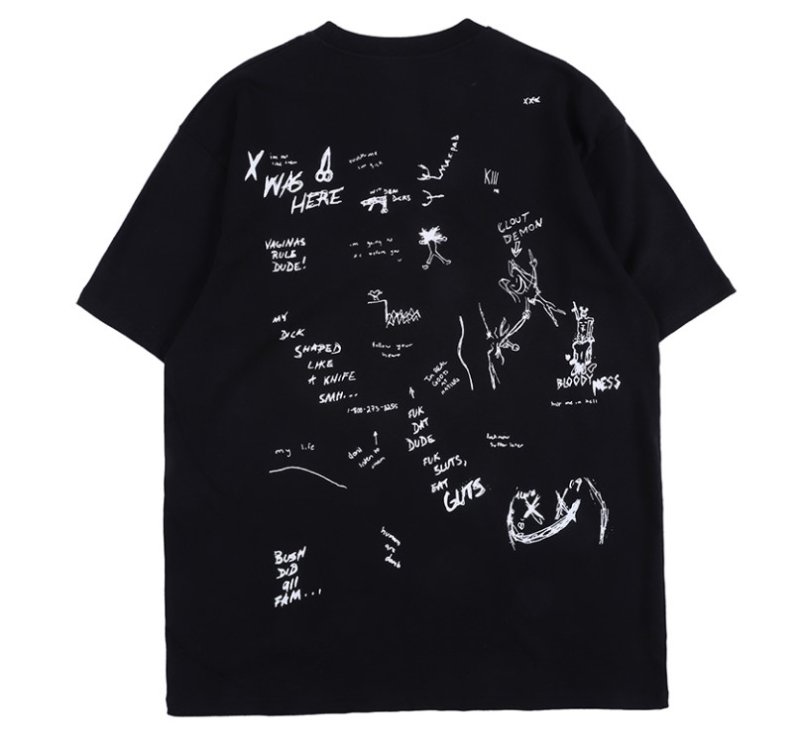 画像3: Revenge XXXTENTATION Don't Kill hand-painted graffiti short-sleeved ghost men and women short-sleeved t-shirt  XXXTENTATION手描き半袖Tシャツ グラフィックレタープリントユニセックス 男女兼用 (3)