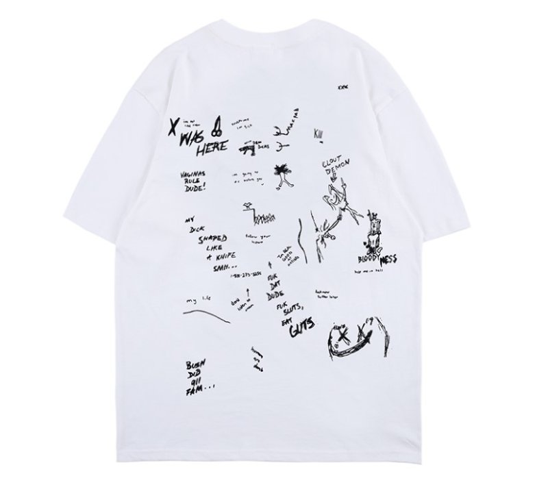 画像4: Revenge XXXTENTATION Don't Kill hand-painted graffiti short-sleeved ghost men and women short-sleeved t-shirt  XXXTENTATION手描き半袖Tシャツ グラフィックレタープリントユニセックス 男女兼用 (4)