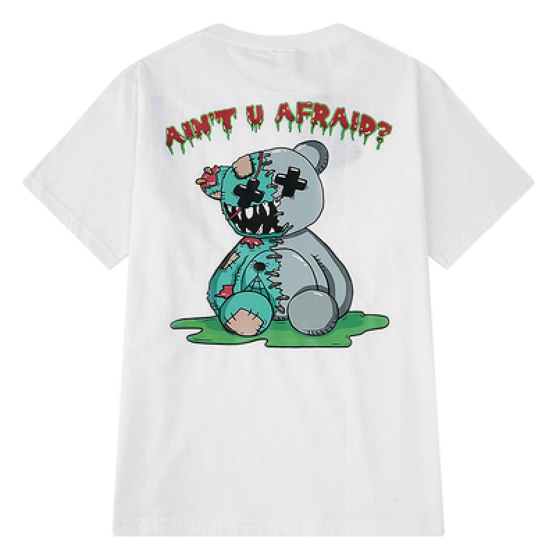 画像7: ain't u afraid bear print short sleeve T-shirt  ain't u afraidベアープリント半袖Tシャツユニセックス 男女兼用 (7)