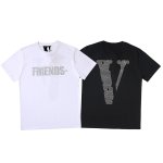 画像1: Rhinestone V logo short sleeve T-shirt　ラインストーンVロゴ半袖Tシャツ ユニセックス 男女兼用 (1)