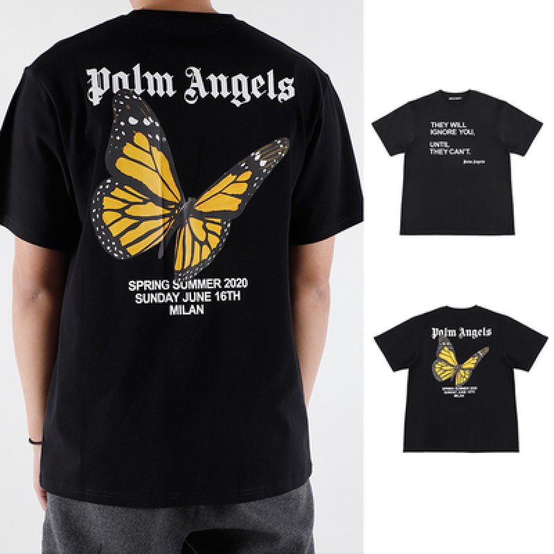 画像6: PA Angel Butterfly Letter Print t-shirt oversize men and women   エンジェルバタフライレタープリントオーバーサイズ半袖Tシャツ ユニセックス 男女兼用 (6)