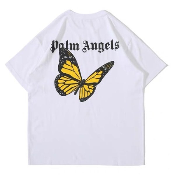 画像1: PA Angel Butterfly Letter Print t-shirt oversize men and women 　　エンジェルバタフライレタープリントオーバーサイズ半袖Tシャツ ユニセックス 男女兼用 (1)