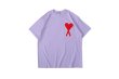 画像3: round neck embroidery peach heart loose simple short-sleeved T-shirt oversize men and women  ハート刺繍オーバーサイズ半袖Tシャツ ユニセックス 男女兼用 (3)