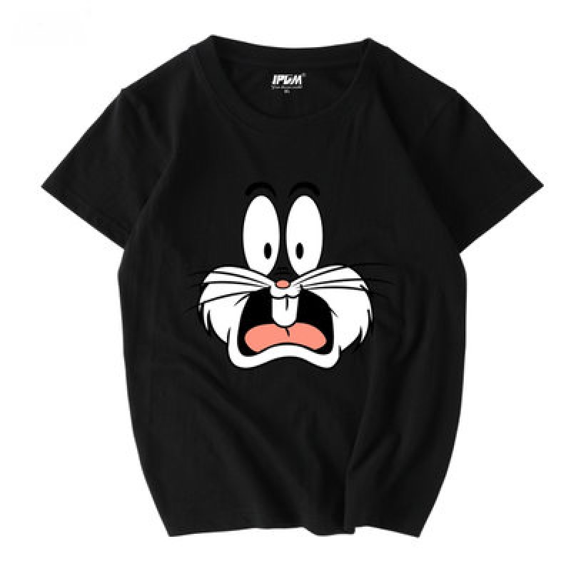 LOONEY TUNES バックスバニー Bugs bunny Tシャツ Bugs Bunny face round neck t shirt men and women バッグス
