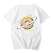 画像3:  Saturn planet donut print T-shirt　  サターン土星プリント半袖Tシャツ ユニセックス 男女兼用 (3)