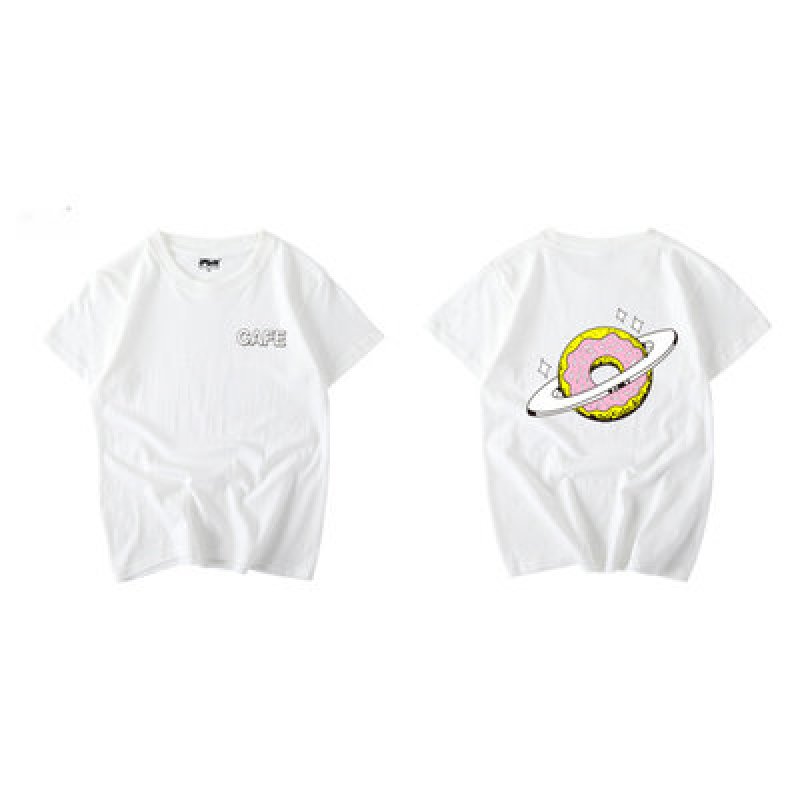 画像14:  Saturn planet donut print T-shirt　  サターン土星プリント半袖Tシャツ ユニセックス 男女兼用 (14)