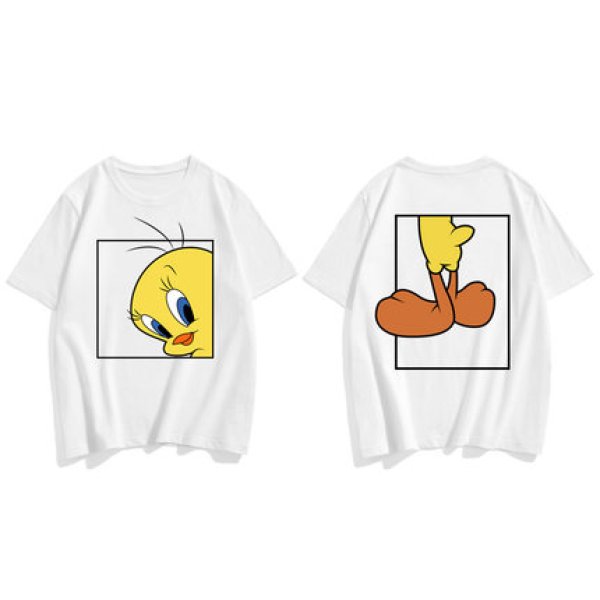 Tweety loose short sleeve T-shirt Looney Tunes ユニセックス男女兼用トゥイーティー半袖Tシャツプルオーバ  ー