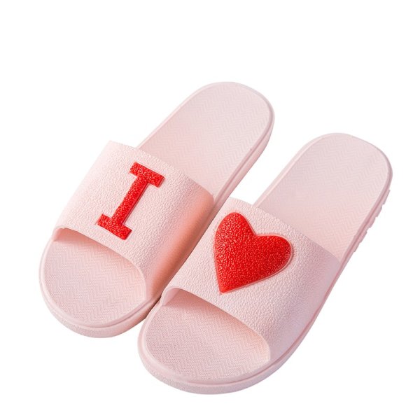 画像1: Women and men I LOVE& LOVE U logo couple shower sandals flip-flops slippers　 ハート付きシャワーサンダル　フリップフロップ　男女兼用 (1)