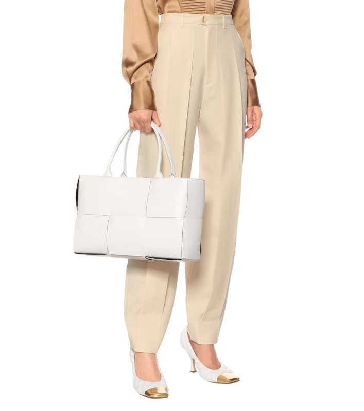 画像2: Broadband woven handbagTHE ARCO TOTE  レザーブロードバンド織スクエアトートバッグ  (2)