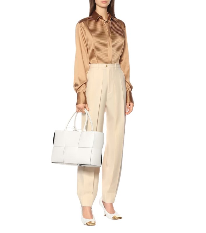 画像3: Broadband woven handbagTHE ARCO TOTE  レザーブロードバンド織スクエアトートバッグ  (3)