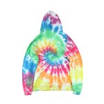 画像3:  rainbow tie dye smiley face print loose casual men and women OVERSIZE hooded sweater 　レインボータイダイスマイリーフェイスプリントルーズ フーディーパーカーユニセックス 男女兼用 (3)