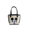画像1: Mickey series bucket bag leather and canvas tote shoulder shopping bag　ミッキーマウス レザー＆キャンバス２WAYトートショルダーショッピングバッグ　 (1)