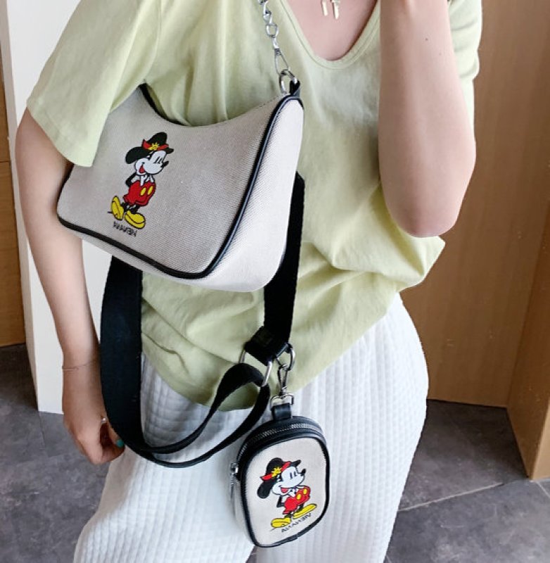 画像10: Mickey canvas bag shoulder Messenger bag　ミッキーマウスキャンバスショルダーメッセンジャーバッグ　 (10)