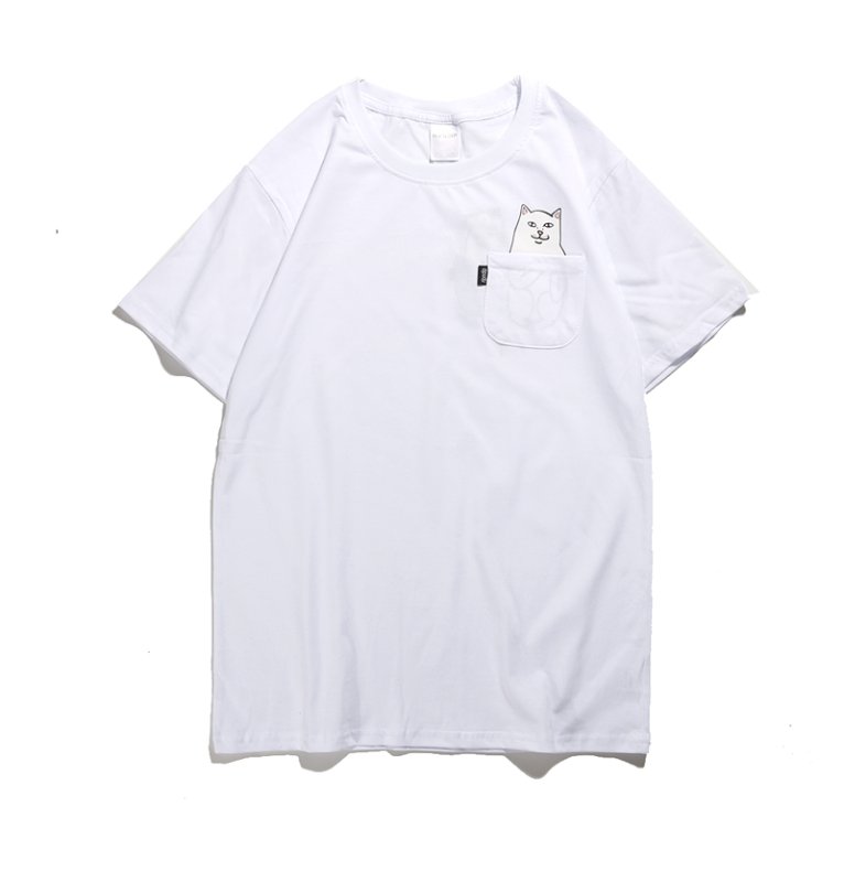 画像3: pocket middle finger cat  short sleeve T-shirt  men and women  ミドルフィンガーキャットオーバーサイズ半袖Tシャツ ユニセックス 男女兼用 (3)