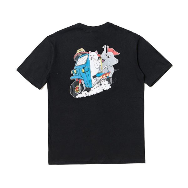 画像1: cheap cat middle finger cat Thailand limited elephant short sleeve T-shirt  men and women  キャット＆エレファント半袖Tシャツ ユニセックス 男女兼用 (1)