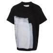 画像1: stucco paint black and white contrast printing short sleeve T-shirt  men and women  　ブラック&ホワイトコントラストプリントオーバーサイズ半袖Tシャツ ユニセックス 男女兼用 (1)