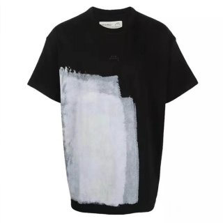 simple color block graffiti printing short Sleeve t-shirt simple color block graffiti printing short Sleeve t-shirt