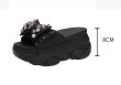 画像4: Women High-heeled slippers  slippers shower sandals flip-flops slippers　厚底プラットフォームリボン&パールサンダルシャワーサンダル　 (4)