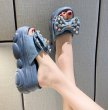 画像6: Women High-heeled slippers  slippers shower sandals flip-flops slippers　厚底プラットフォームリボン&パールサンダルシャワーサンダル　 (6)