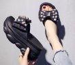 画像7: Women High-heeled slippers  slippers shower sandals flip-flops slippers　厚底プラットフォームリボン&パールサンダルシャワーサンダル　 (7)