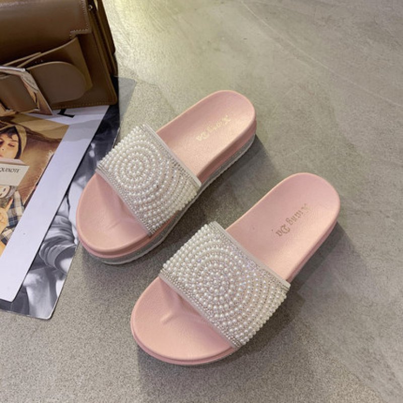 画像4: Women Pearl bottom sandals and slippers shower sandals flip-flops slippers　パール付き厚底サンダル シャワーサンダル　フリップフロップ　 (4)