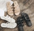 画像6: women's  Studs flat bottom rivet sandals 　スタッズ付きフラットサンダル　スリッパ 　 (6)