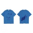 画像3:  hip-hop blue  bear  short sleeve T-shirt  men and women　クマオーバーサイズ半袖Tシャツ ユニセックス 男女兼用 (3)