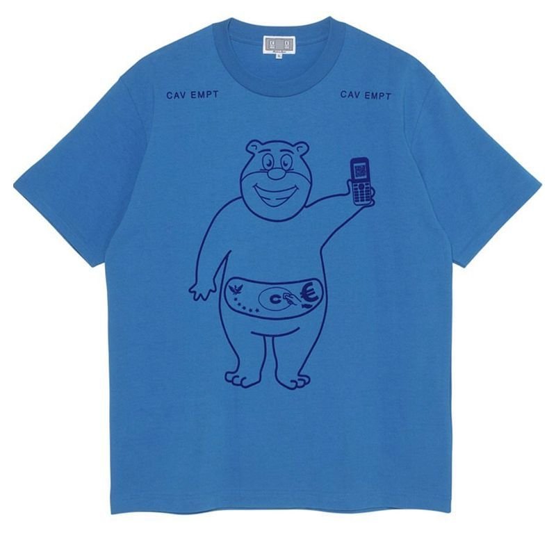 画像1:  hip-hop blue  bear  short sleeve T-shirt  men and women　クマオーバーサイズ半袖Tシャツ ユニセックス 男女兼用 (1)