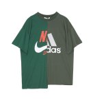画像1: Womens NIKdas logo asymmetry tshirt  ナイダス ニキダス アシンメトリー 半袖Tシャツ (1)
