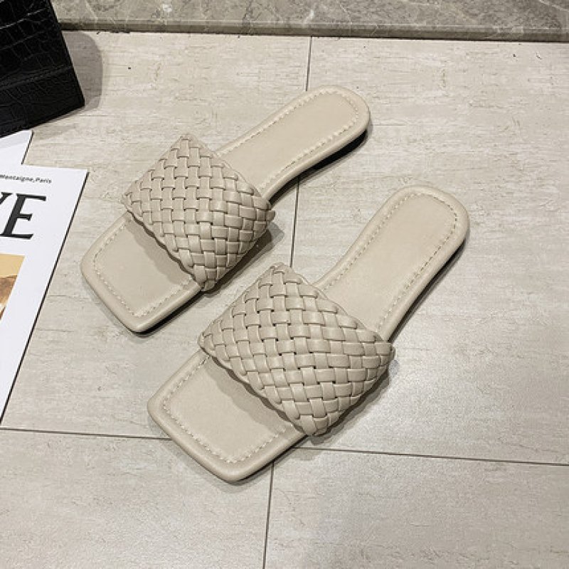 画像12: Women  Mesh square head flat sandals flip-flops  レザーメッシュフラットサンダル スリッパ                                                                               (12)