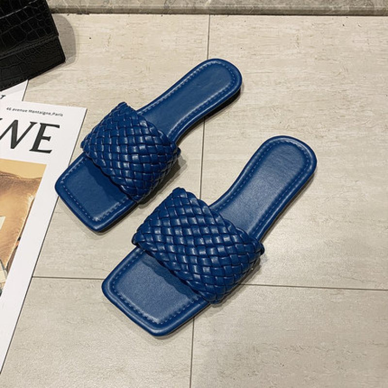 画像11: Women  Mesh square head flat sandals flip-flops  レザーメッシュフラットサンダル スリッパ                                                                               (11)